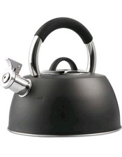 VonShef 2.5L Matte Black Whistling Stove Top Kettle – Stainless Steel, Induction