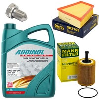 MotoröL Filter Set 5W-30 5 Liter + ÖLablassschraube FüR Seat Ibiza IV Skoda VW