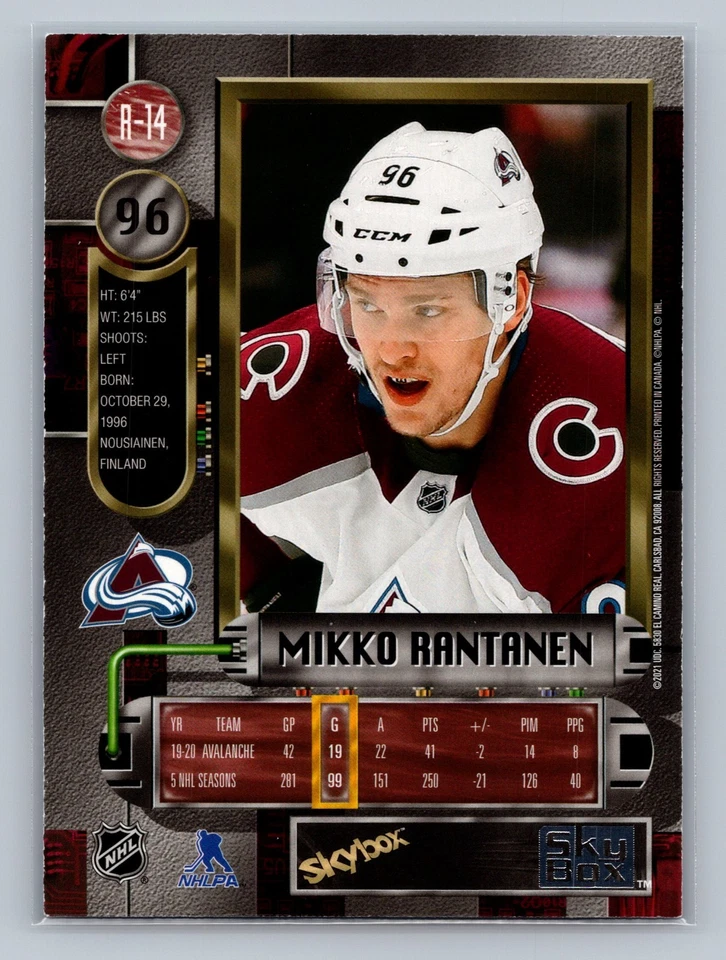 2020-21 Skybox Metal Universe Retro Mikko Rantanen #R-14 - Image 2 of 2