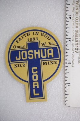 Joshua No. 2 Mine Decal Sticker Omar W. Va. Coal Mining 1984 West Virginia