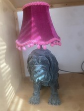 Laura Ahern Lamp Dog Pink And Black / Grey