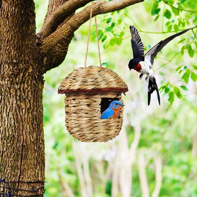 TIHOOD Kolibri-Häuser – 3 Stück, Handgewebt Aus Naturfasern, Zum Aufhängen Im Garten