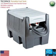 Ginkman 5-Color 58 Gallon Gasoline Tank with 12V Electric Fuel Transfer Pump