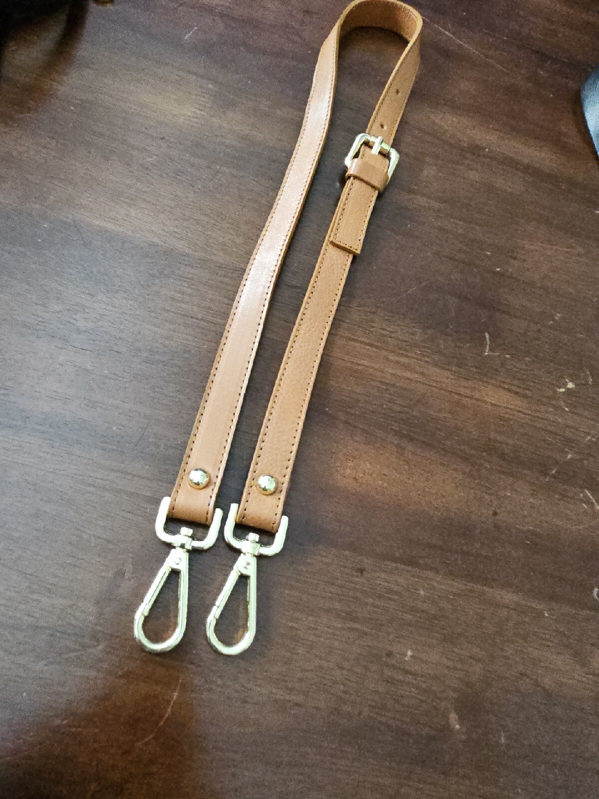 Handbag Replacement Strap Tan Leather Gold Toned Hardware 37-39
