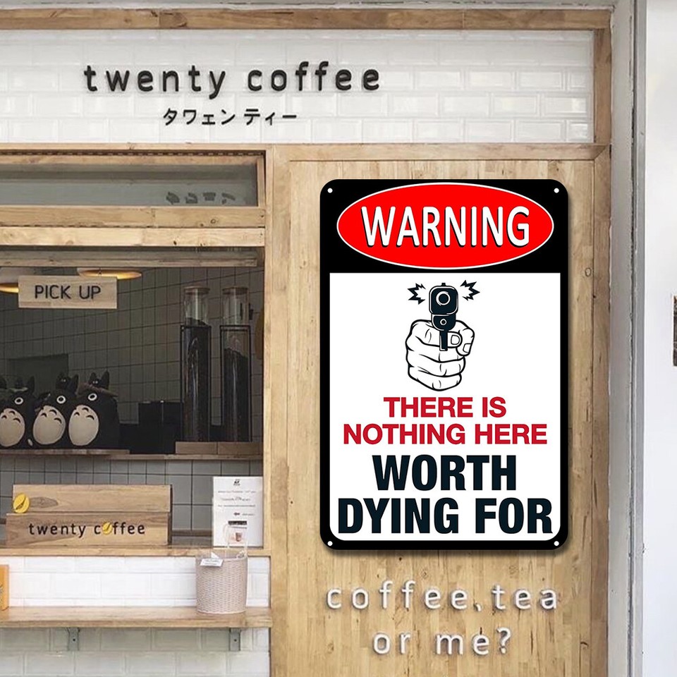 Vintage Metal Plate Warning Sign Rectangular Iron Painting Wall Art