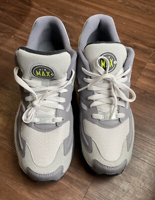 Nike AirMax2 Light Neon Volt White Grey Mens 10.5 Air Max 2 Wore Once CJ0547-001