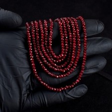 213. Cts Red Ruby Faceted 6 Strand Beautiful Dazzing Necklace Jewelery RK 40E696