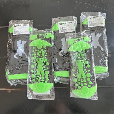 New PROMOTEX (5 Pairs) Non-Slip Bottom Grip Trampoline Park Jump Socks Size M 8''