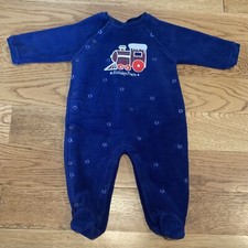 First Impressions Blue Train Footed Footie Pajamas Baby Boy 3-6 Months Boys Warm
