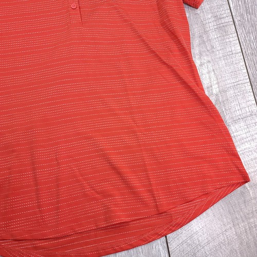 Adidas Womens Team Canada Polo Shirt Size Medium Orange Stripe Performance Top - Picture 3 of 10