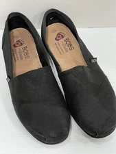 Sketchers Bobs Shoes Women 11 Black Canvas Memory Foam Arch Pillow Flat Comfort