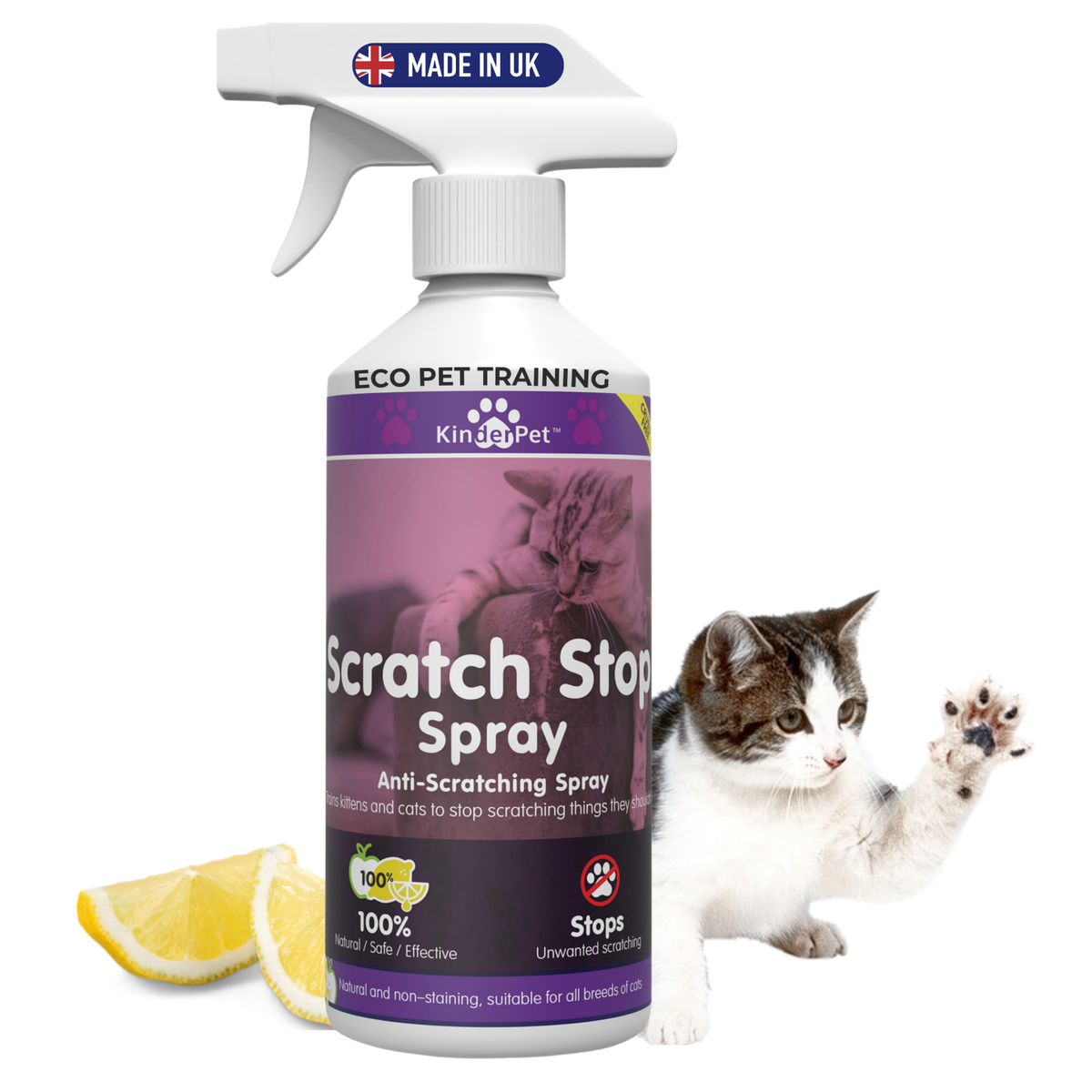 Eco Cat Anti Scratch Spray Stop Cats Scratching Wallpaper Carpet Sofa 1L