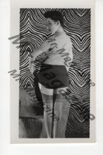 Brunette Lingerie 4"x2" Photo Sexy Cheesecake Vintage Risqué Pinup B&W PJ-74