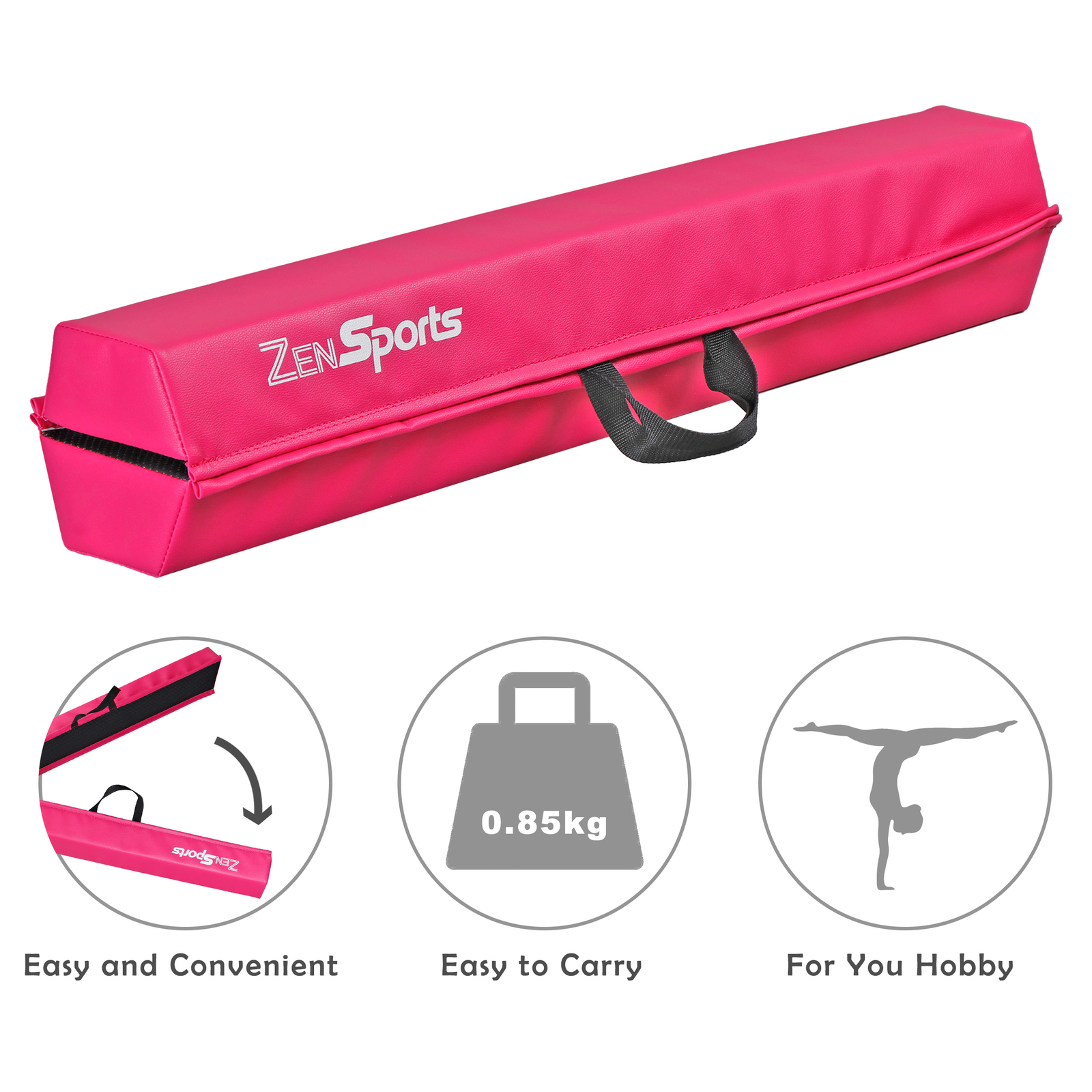 6FT Folding Balance Beam Gymnastics Beam for Practice Training with Carry Handle