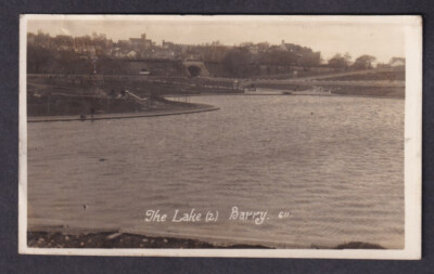 Wales Glamorgan BARRY The Lake um 1927 Viner Bromo Echtfoto Postkarte