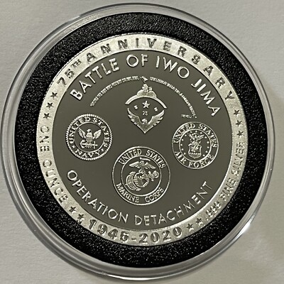 IWO JIMA 75th Anniversary Memorial Proof Coin 1 Troy Oz .999 Fine