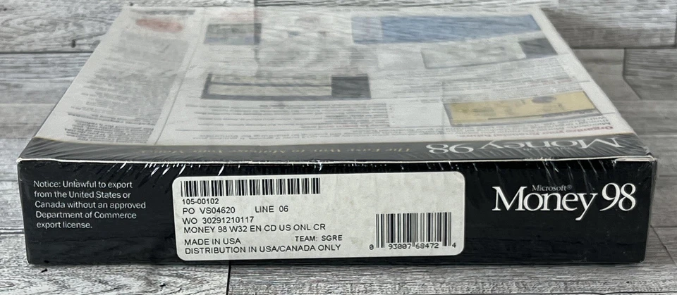 Vintage Microsoft Money 98 PC CD-ROM Software Windows 95/NT Big Box USA Made NEW - Image 3 of 4