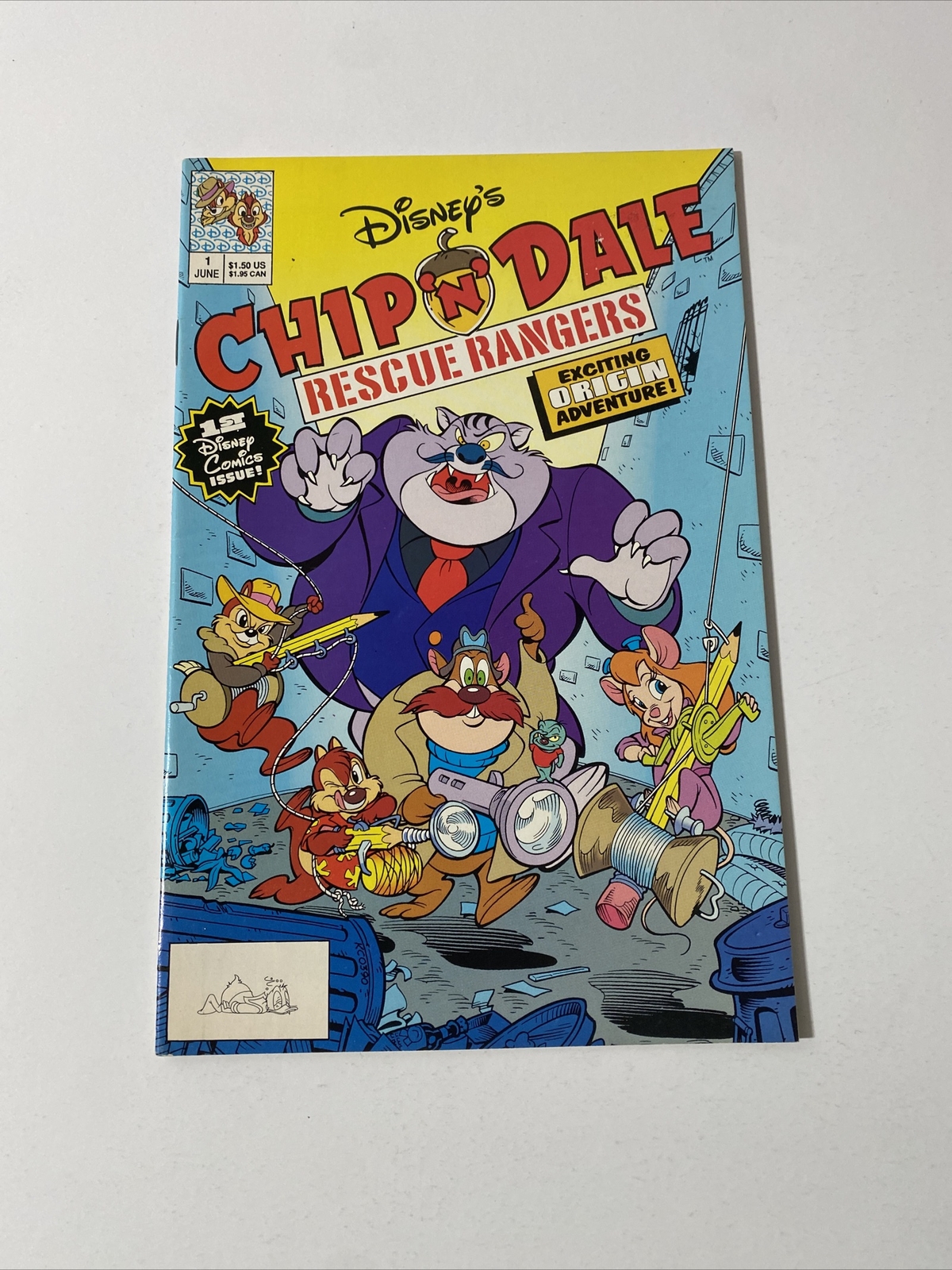 Chip 'N' Dale Rescue Rangers #1 Walt Disney Comics 1990 Key 1st Issue Origin