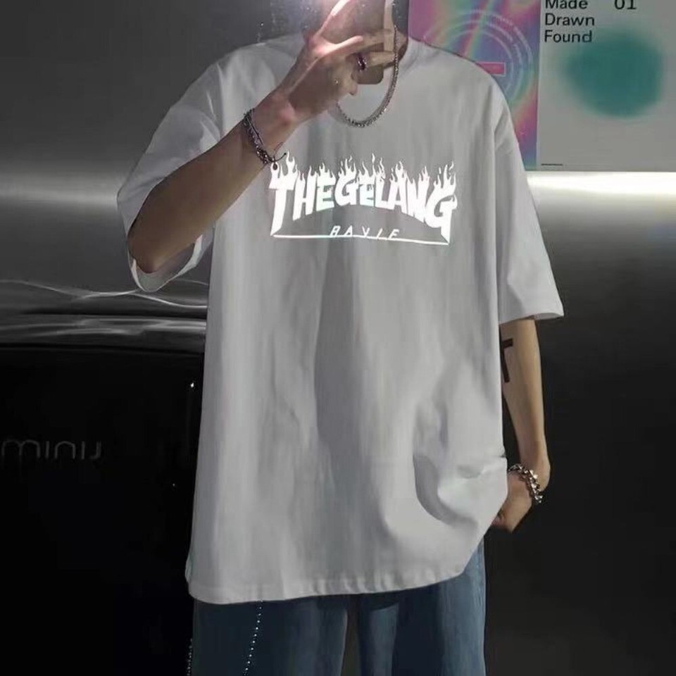 Loose Fashion Short Sleeved Top Oversized Korean Style Streetwear Shirt