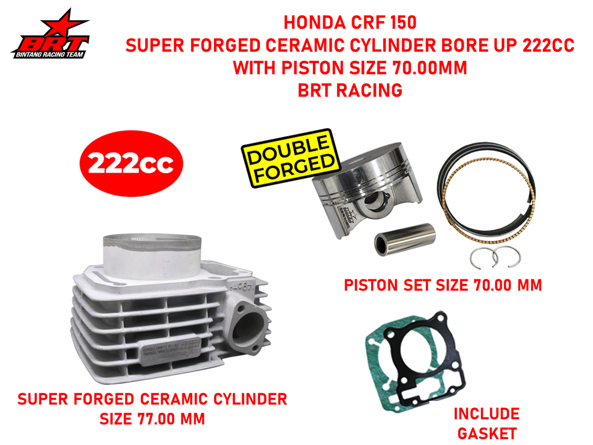 Honda CRF150 CRF 150 Super Forged Ceramic Cylinder Piston Size