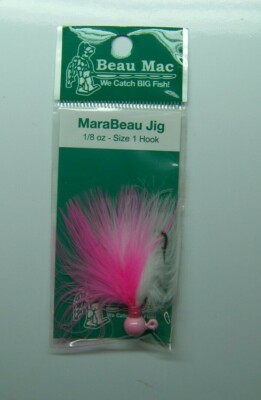 Beau-Macs Marabou Salmon Steelhead Jig Pink/Pink White 1/8oz Fishing Lure NEW