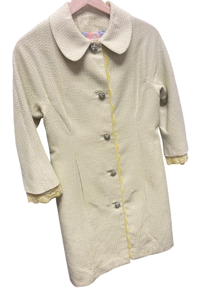 Abrigo Dolce & Gabbana Primavera Verde y Blanco Texturizado Encaje Recortado Foto 2 de 4