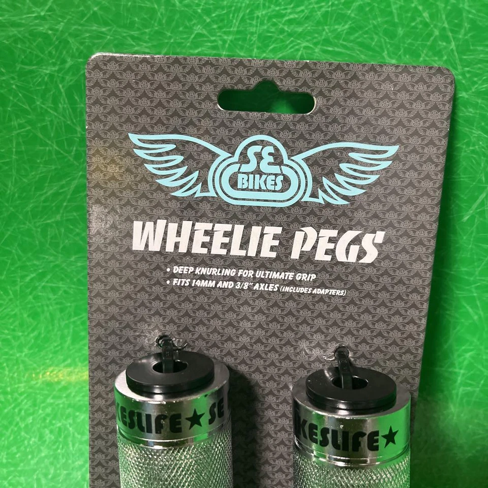 SE BIKES Wheelie Pegs BMX Piezas Plata 100mm × 35mm - Imagen 2 de 4