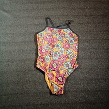 Wonder Nation Swimsuit Youth XXL Pink Orange Blue Floral Print Beach Pool