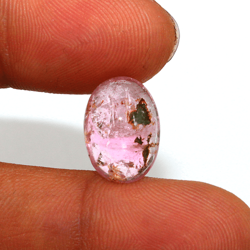 Piedra preciosa cabujón ovalada de turmalina sandía natural de 6,8 quilates sin tratar 15 mm x 10 mm - Imagen 6 de 18