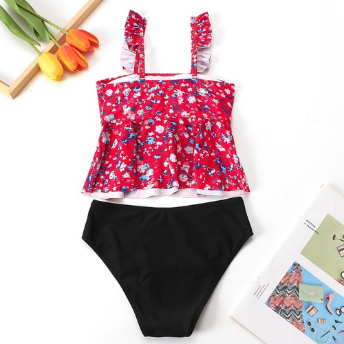 Girls Bathing Suit Beach Swimsuit Quickly Dry Outfit Flounce Swim Top Set Soft - Picture 24 of 30