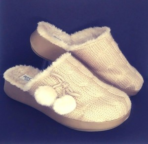 cable knit mule slippers