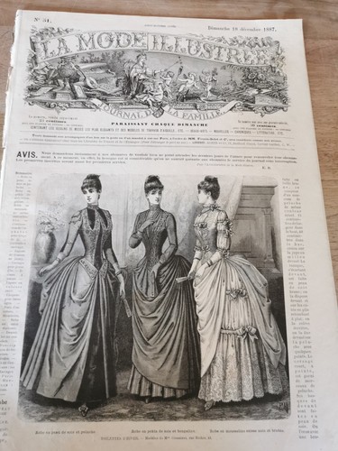 Revue Ancienne LA MODE ILLUSTRÉE N°50 - 14 Décembre 1884 - Édition Vintage