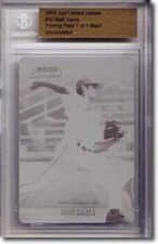 2006 Matt Garza Rookie Printing Press Plate RC BGS 1/1