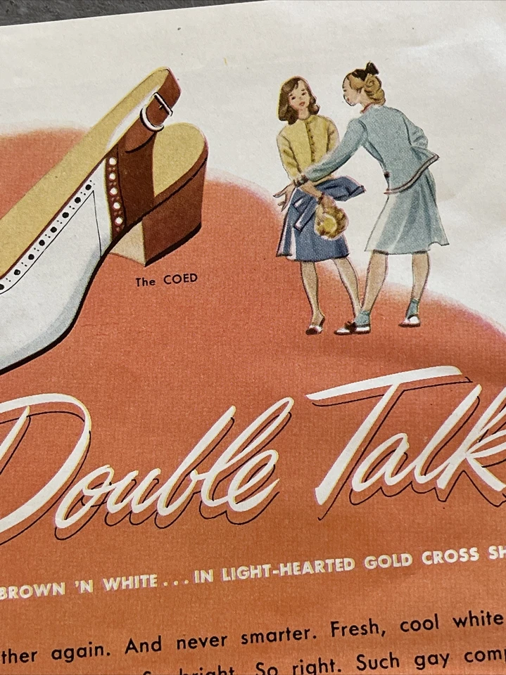 1946 Gold Cross Saddle Shoes Vintage Print Ad Fashion United States Shoe Corp - Image 4 of 4