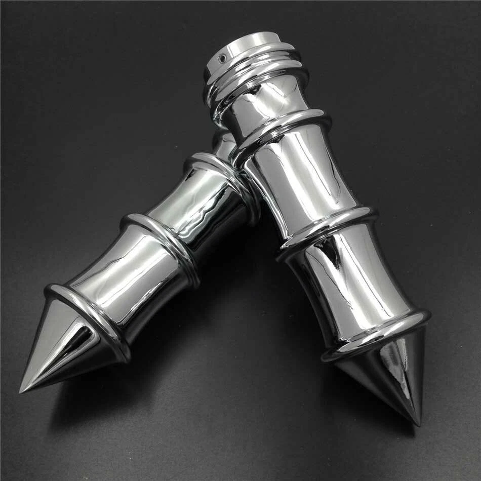 Motorcycle 22mm Chrome Handlebar Grip Spike For Kawasaki Ninja ZX-10 ZX-12 ZX-14 - Image 2 of 4