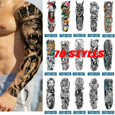 Men Arm Tattoo Temporary Tattoos Sticker Fake Tatoo Body Art Waterproof US