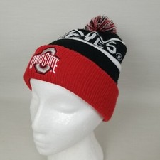 Ohio State Buckeyes Cuffed Knit Winter Beanie Hat Cap OSU Adult Pom Y2K