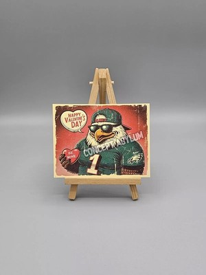 ''BE MINE'' EAGLE VINTAGE STYLE VALENTINE'S DAY CARD/VALENTINE PHILADELPHIA EAGLES