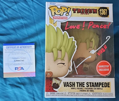 Funko Pop Vash # 1367 GameStop Exclusive Signed By Johnny Yong Bosch PSA Auth