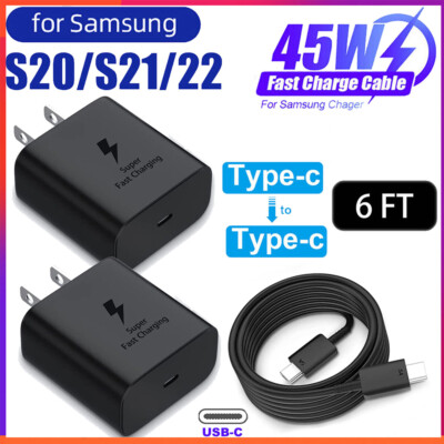 #ad 45w Super Fast Wall Charger 6FT Type C Cable For Samsung Galaxy S22 S21 S20 23 $1.75