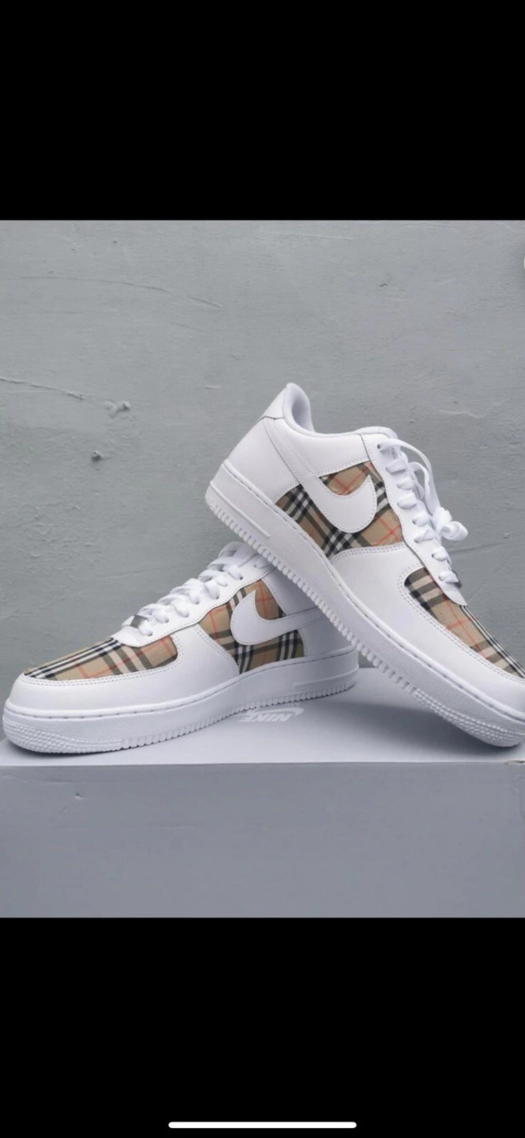 NIKE Air Force 1 Burberry personalizzato