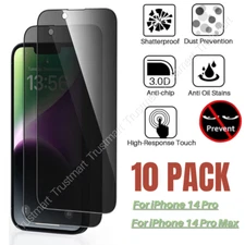 10X For iPhone 14 Pro Max Tempered Glass Privacy Screen Camera Protectors Lot