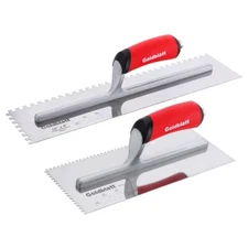 2-Piece Stainless Steel Notch Trowel Set 1/8"X1/8" Square & 1/4"X1/4" Square USA