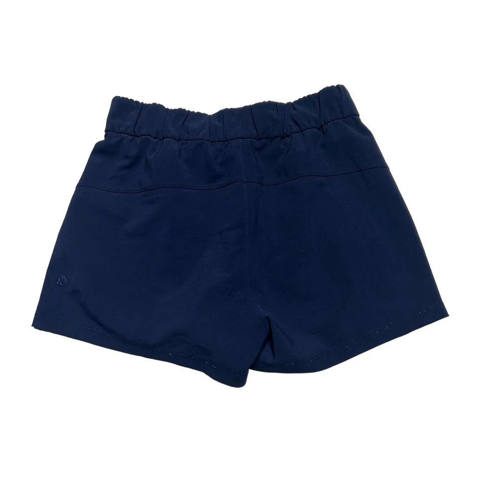 Pantalones Cortos Lululemon Licencia para Entrenar Mujer 4 Azul Marino 3" Cordón Exterior Foto 2 de 4