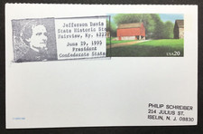 US Postal Card Special Event Cancel - Jefferson Davis State Historic Fairview KY
