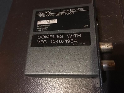 sony BKU-706 Time Code Generator