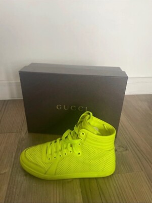 Gucci Lime Green Sneakers Gucci Ladies Size 38 Neon High Top - Main Image