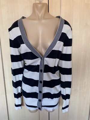 Cardigan Rayé Gap Femme - Taille M, Couleur Noire, Très Bon état Occasion