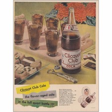 1948 Clicquot Club Cola: Flavor Aged Cola Vintage Print Ad