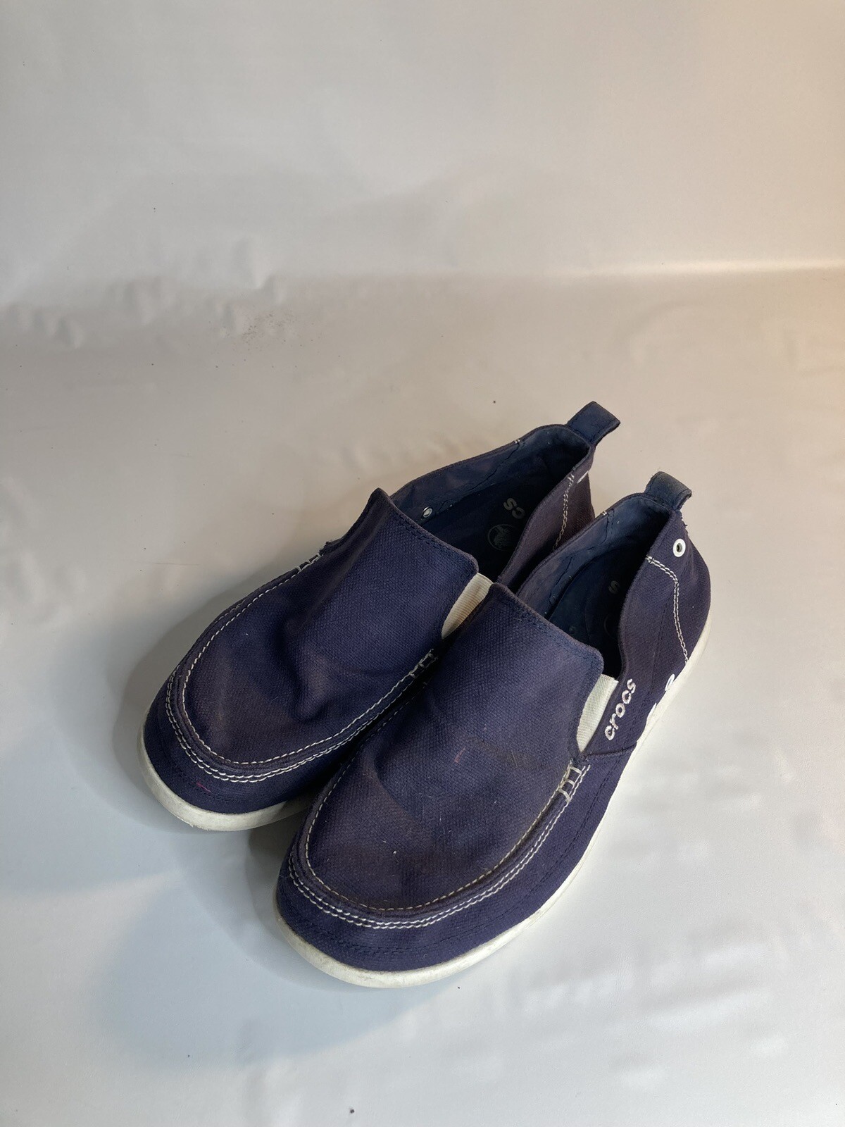 Blue Canvas Mens Loafers by Crocs - Size 12-image
